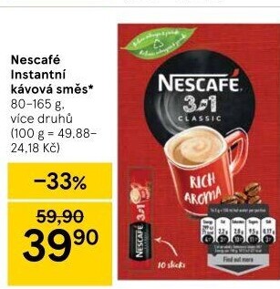 Instantní kávy porcované Nescafé
