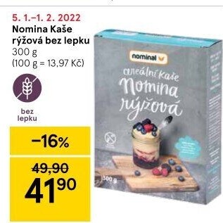 Kaše cereální rýžová bez lepku Nomina Nominal