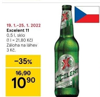 Pivo světlý ležák 11° Excelent
