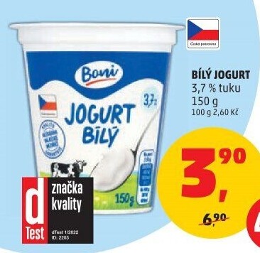Bílý jogurt Boni