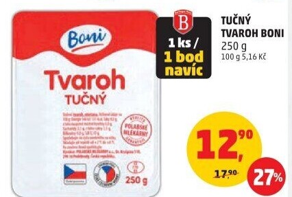 Tvaroh tučný Boni