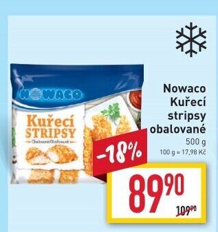Kuřecí stripsy mražené Nowaco
