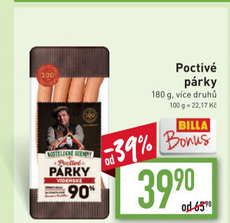 Párky poctivé Kostelecké uzeniny