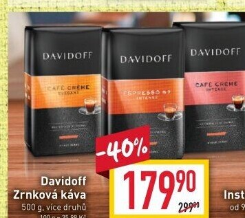 Zrnkové kávy Davidoff