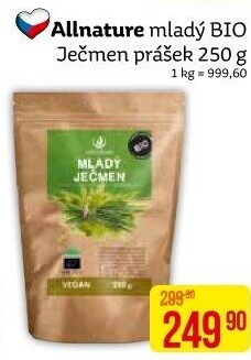 Doplněk stravy Mladý ječmen bio Allnature