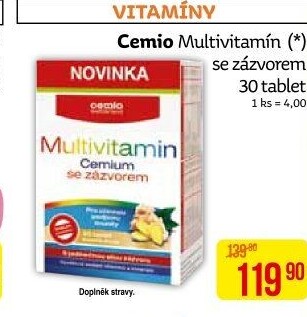 Doplněk stravy Multivitamin Cemium se zázvorem Cemio