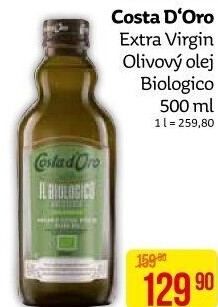 Olivový olej extra panenský Biologico Costa D'