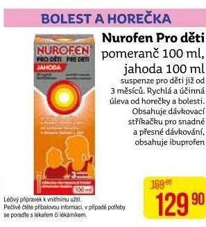 Sirup proti horečce a bolesti pro děti Nurofen