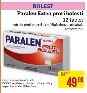 Tablety proti bolesti Extra Paralen