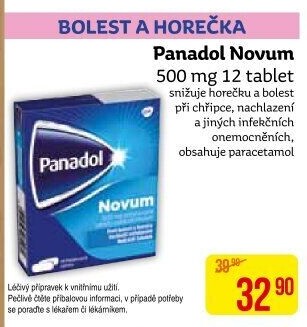 Tablety proti horečce a bolesti Novum Panadol