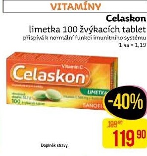 Tablety žvýkací vitamín C Celaskon