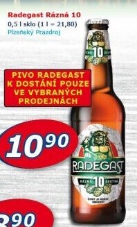 Pivo světlé výčepní Rázná 10° Radegast