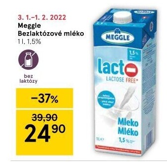 Mléko bez laktózy Meggle