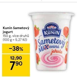 Ochucený jogurt sametový Kunín