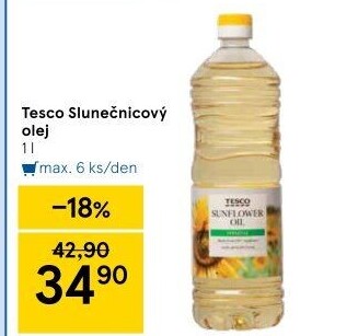 Slunečnicový olej Tesco