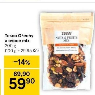 Směs sušeného ovoce a ořechů Tesco