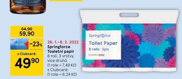Toaletní papír 3vrstvý Springforce