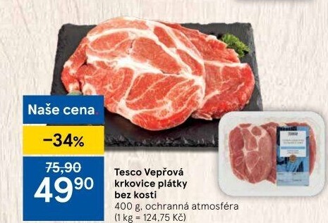 Vepřová krkovice bez kosti Tesco