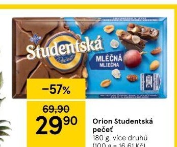 Čokoláda Studentská pečeť Orion