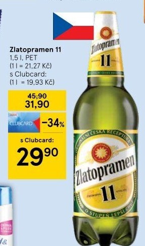 Pivo světlý ležák 11° Zlatopramen
