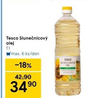 Slunečnicový olej Tesco