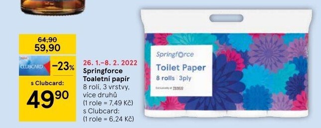 Toaletní papír 3vrstvý Springforce
