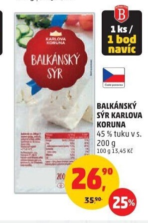 Balkánský sýr Karlova Koruna