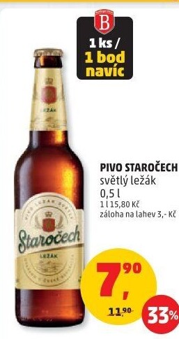 Pivo světlý ležák Staročech
