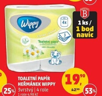 Toaletní papír 3vrstvý Wippy - Penny Market akcniletaky.com