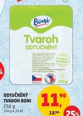 Tvaroh měkký odtučněný Boni