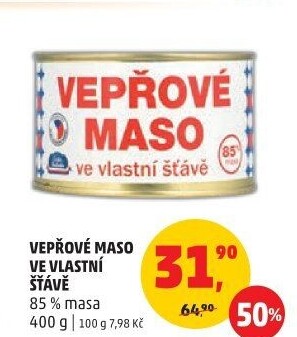 Vepřové maso ve vlastní šťávě