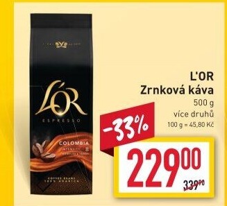 Zrnkové kávy L'