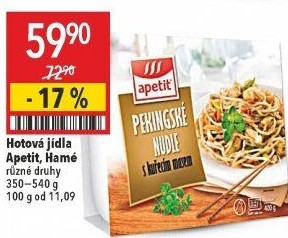 Pekingské nudle s kuřecím masem a zeleninou Apetit