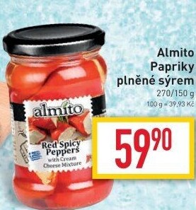 Papriky plněné sýrem Almito
