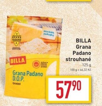 Sýr Grana Padano strouhaný Billa