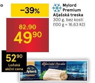 Aljašská treska filé pro děti mražené Premium Mylord