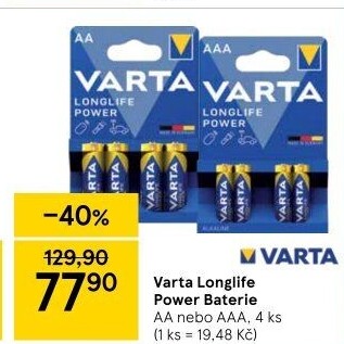 Baterie alkalické Longlife Varta