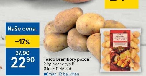 Brambory pozdní B Tesco