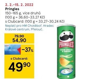 Chipsy Pringles - tubus