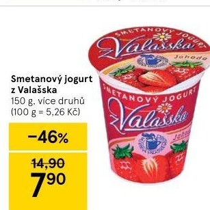 Jogurt smetanový ochucený z Valašska Mlékárna Valašské Meziříčí