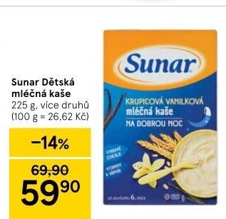 Kaše mléčná Sunar