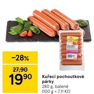 Párky kuřecí pochoutkové Vodňanské kuře