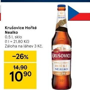 Pivo nealkoholické Královsky hořké Krušovice