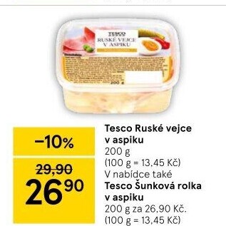 Ruské vejce v aspiku Tesco