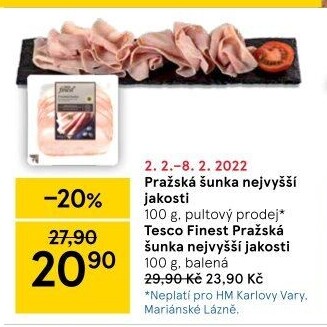 Šunka pražská nejvyšší jakosti Tesco Finest