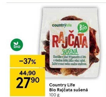 Sušená rajčata bio Country Life