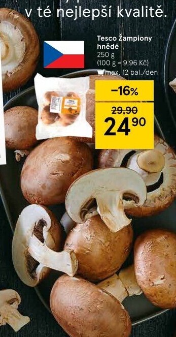 Žampiony hnědé Tesco