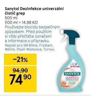 Dezinfekční univerzální čistič ve spreji Sanytol