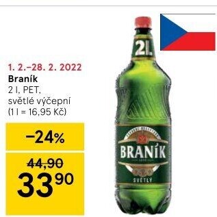 Pivo světlé výčepní 10° Braník