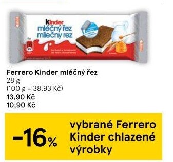 Řez mléčný Kinder